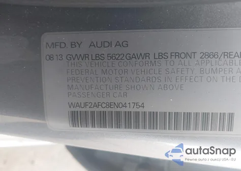 2014 Audi S6 4.0T Prestige из США, поврежденный, VIN WAUF2AFC8EN041754